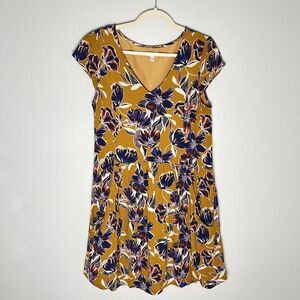 Garnet Hill Short Sleeve Drop Waist Floral Summer Day Dress Multicolor Size 8